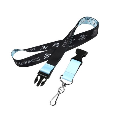 1" Full Color Lanyards W/Buckle Release